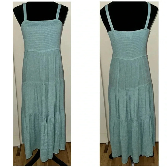 Sweet Wanderer Smocked Tiered/Ruffled/Adj. Strap/Midi Dress - Picture 2 of 4